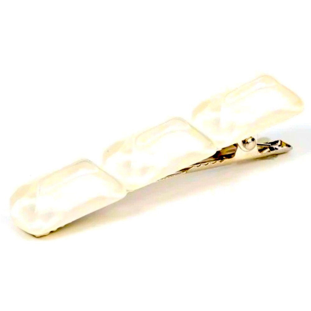 ⬜️⬜️⬜️ “GEMSTONE GLIMMER” WHITE HAIR CLIP ~ PAPARAZZI❗️ FOR LADIES OR KIDS❗️